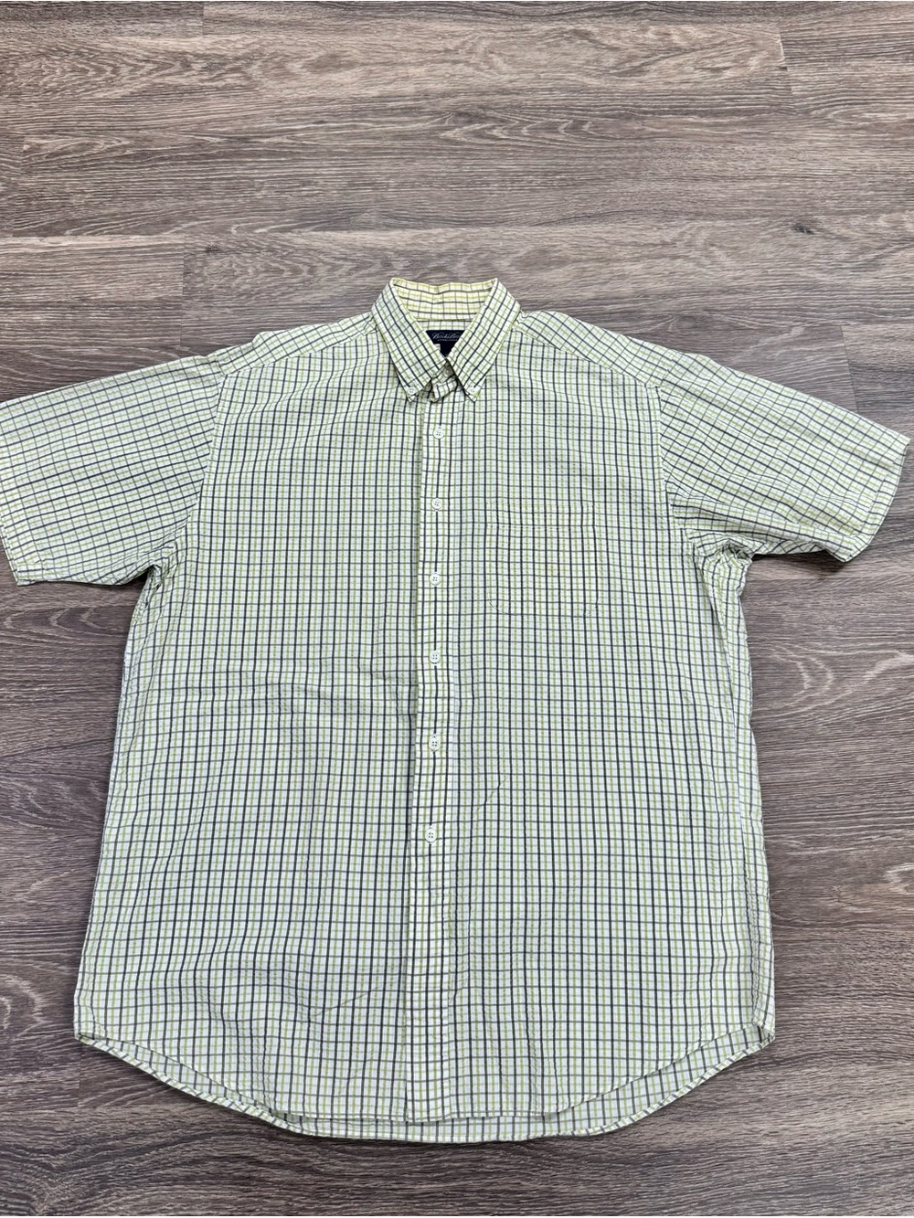 Brooks Brothers 1818 Men’s L Green Plaid Cotton Short Sleeve Shirt